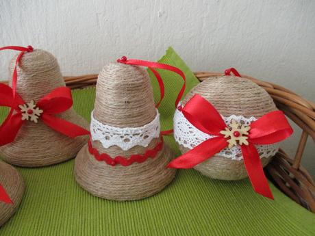 Vianočné ozdoby jutové, väčšie,