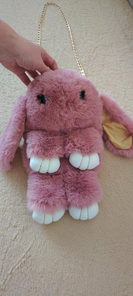 Plyšová kabelka/batoh - zajačik, 