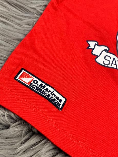 Chlapčenské tričko s potlačou červené (6-9 mes.), original marines,68