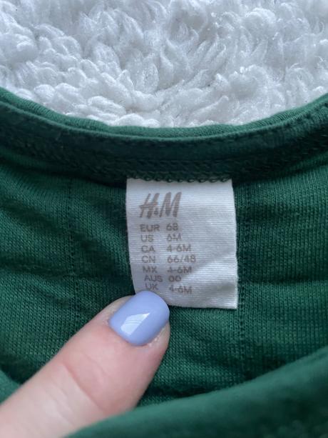 Tmavozeleny presivany overal h&m, h&m,68