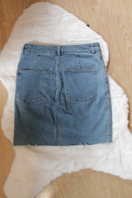 Rifľová sukňa s vysokým pásom s, denim,s