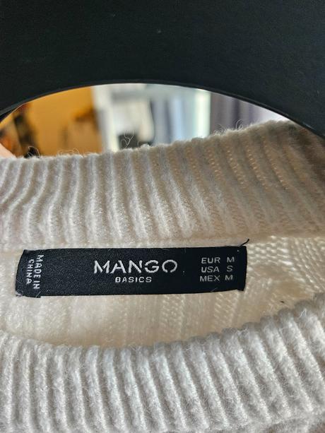 Biely mäkký teply svetrík mango, mango,m