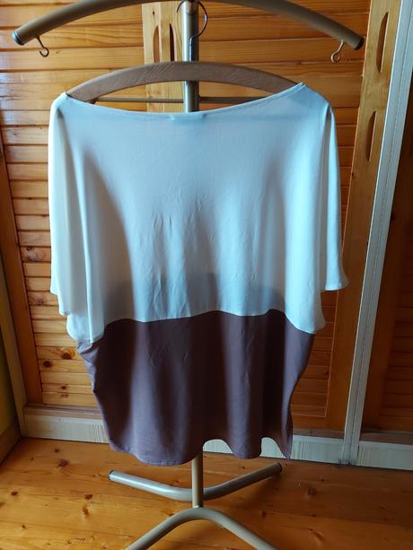 Voľný top figl krémovo-hnedej farby, m