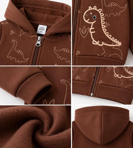 Chlapčenská mikina na zips s kapucňou a dinosauram, 86 / 92 / 98 / 104 / 110