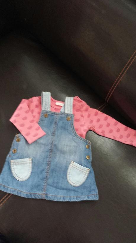 Next riflove šatičky s trakmi + bodynko, next,68