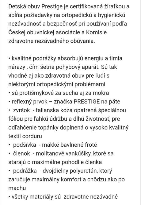 Detské topánky prestige velk. 31, 31