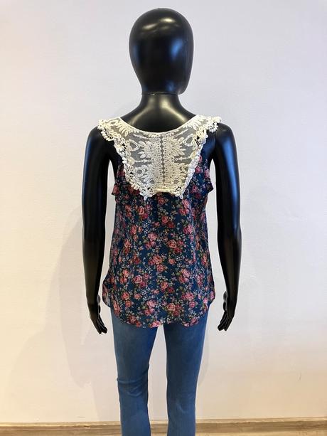 Kvetovaná blúzka s krajkou (s), s