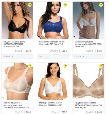 Nevystužené podprsenky zo zruš. eshopu rôzne, 70b - 100b