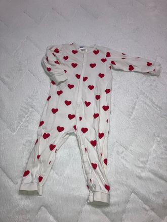 Pyžamo - overal - srdiečka, h&m,86