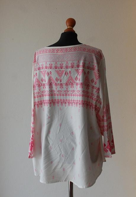 Biela boho blúzka s ľudovou výšivkou, 4xl