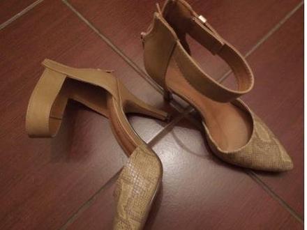 Krémové lodičky so zipsom na päte veľ. 36, 36