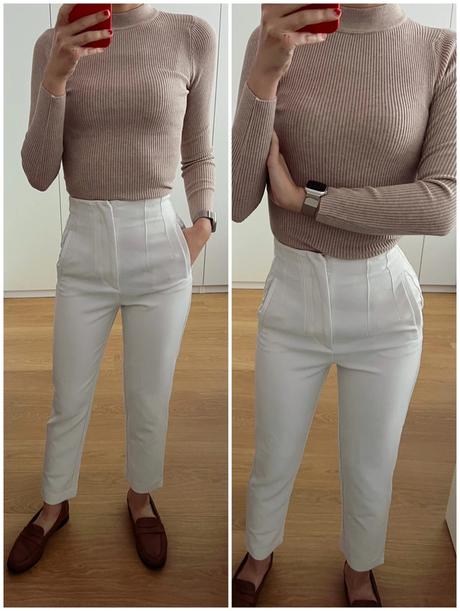 Kremovy pulover/ kratky svetrik, s