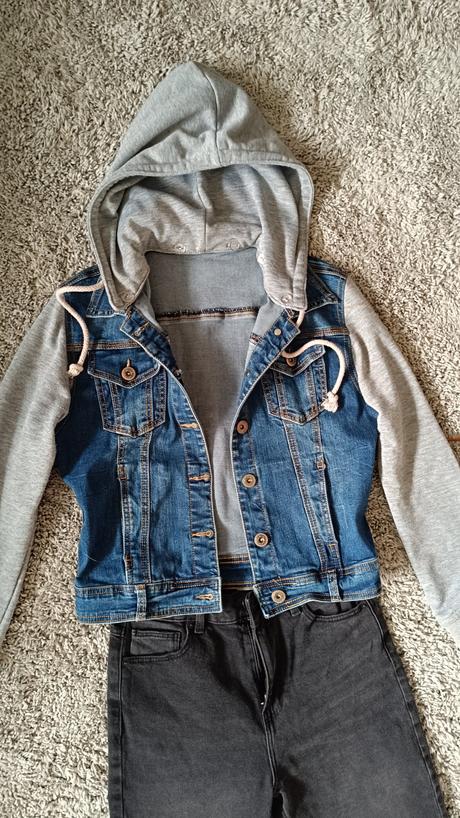 Rifle s čierne a riflova bunda, house,s