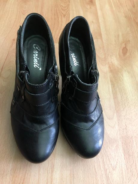Kožené topánky na podpätku, 36