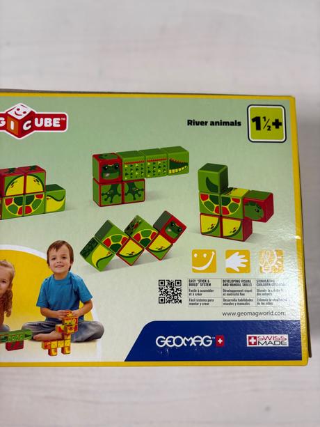 Geomag magneticke kocky pri rieke - krikodil,