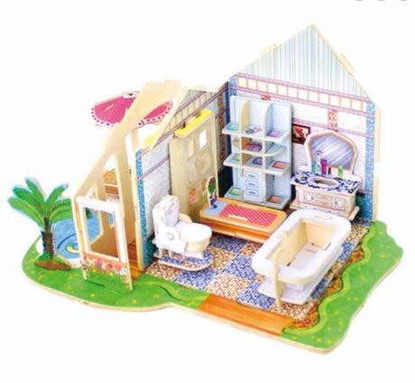 Drevené 3d puzzle skladačka villa snov, 