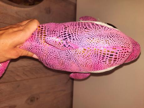 Lesklý ružový plyšový delfín ty plyšák,