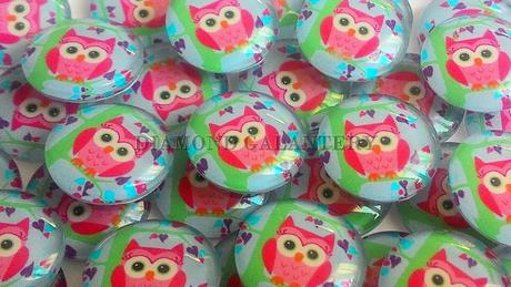 Kabošon 14 mm - sova, 