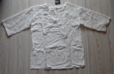 Blúzka s čipkou bielo maslovej farby, v. xl/xxl, xl