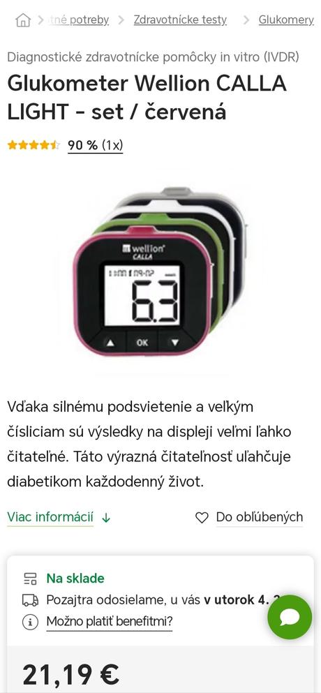 Glukomer wellion calla light, 