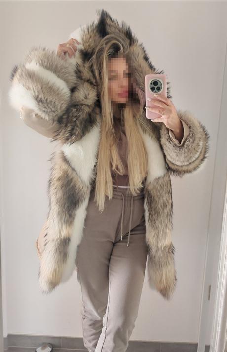 Luxusná parka s extra hustou kožušinou, s
