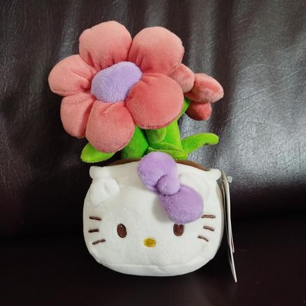 Plyšová váza s kvetmi hello kitty - s visačkou, 