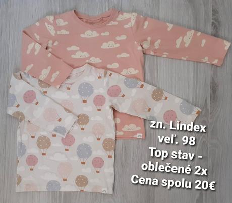 2x tričko, zn. lindex, veľ. 98, lindex,98