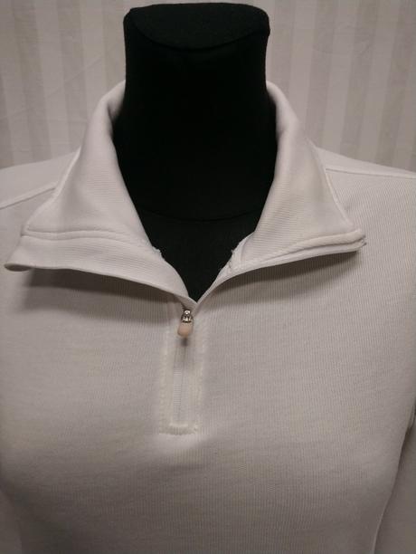 Dámsky biely top s golierom, classic, s/m, m