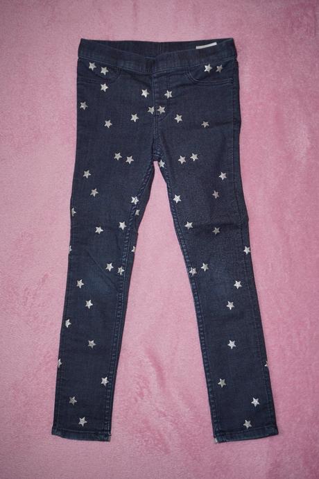 Strečové slimfit rifle s hviezdičkami, h&m,110