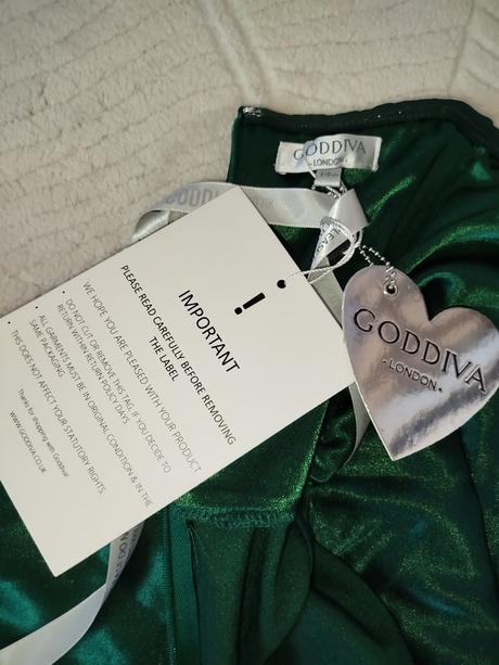 Smaragdovo zelené spoločenské šaty goddiva london, 42 / l / xl