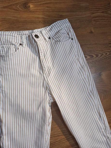 Biele rifle elastické , veľmi málo nosené, stradivarius,38