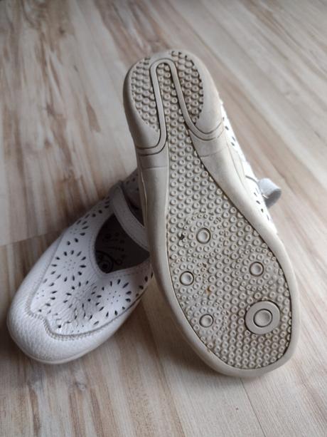 Biele kožené balerínky, 36