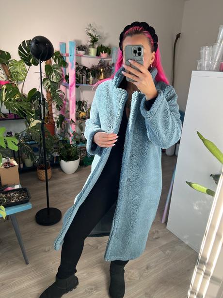 Kabát teddy blue, m