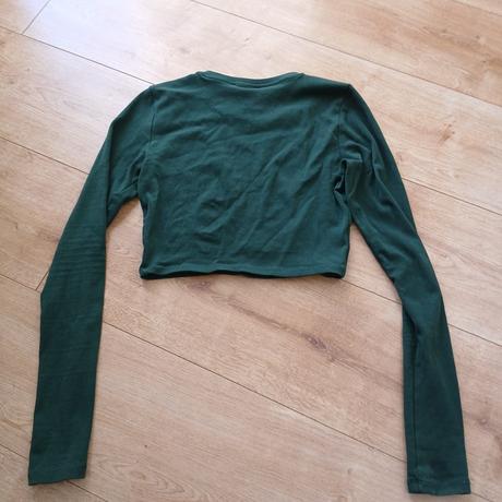 Zelený bavlnený crop top zara, zara,m