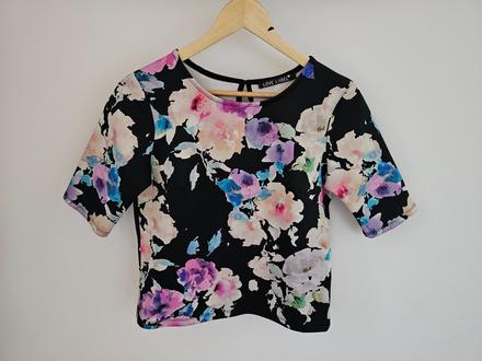 Farebný kvetinový top, s