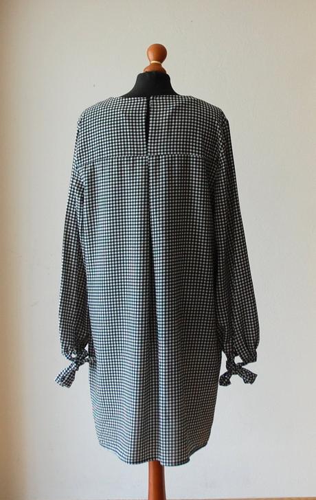 Čierno-biele gingham šaty, h&m,l