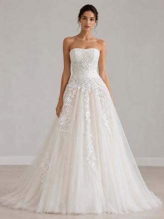 Svadobné šaty s perličkami zn.jasmine, 32 / 34 / 36 / s / xs