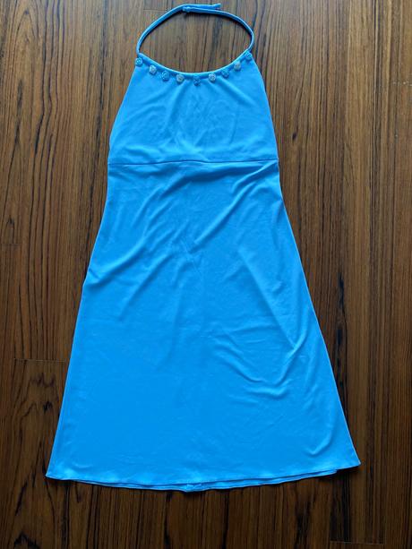 Letné bledomodré šaty, s