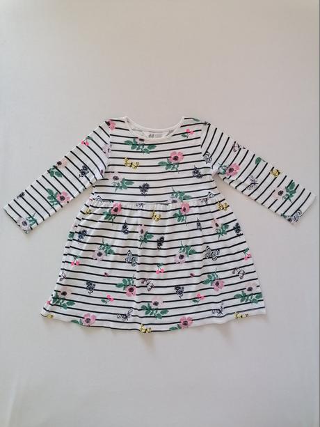 Bavlnene šaty 98/104 kvietkovane, h&m,98