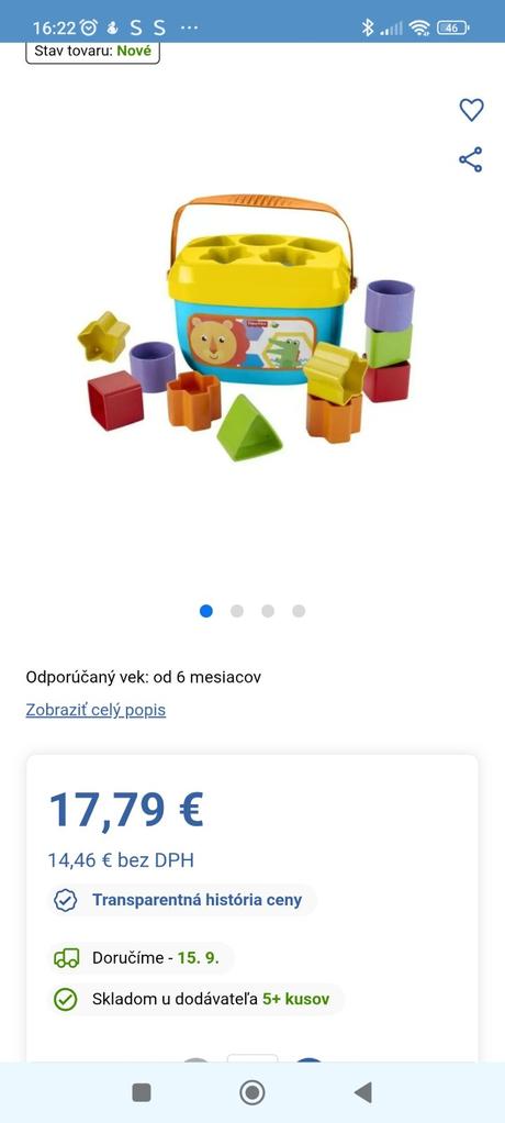 Vkladačka fisher price, 