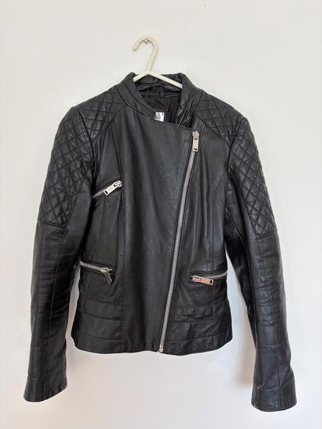 Mango kozena bunda s prava koza ovcia , leather ja, mango,s