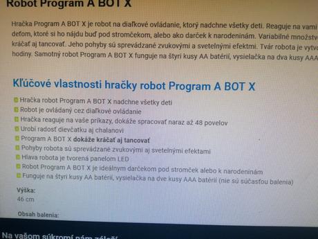 Robot program a bot x, 