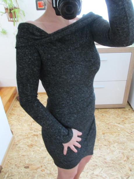 Asymetrické čiernosivé šaty, s / xs