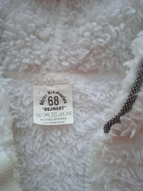 Biela mikina na zips, veľ. 68, 68