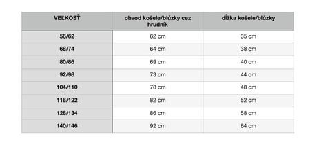 Chlapčenská folklórna košieľka, 56 - 164