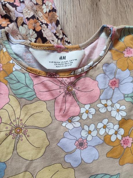 Šaty s kvietkami, h&m,98