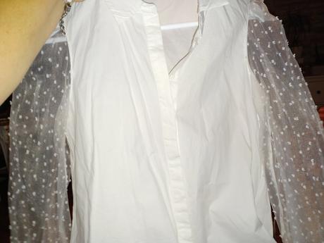 Bluzka s transparentným rukavmi, stradivarius,s