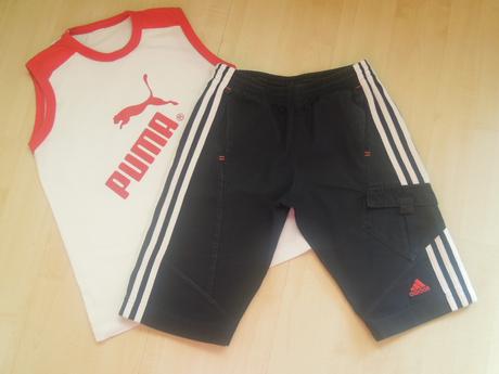 2 x triko a kraťasy adidas /128/, 122–134