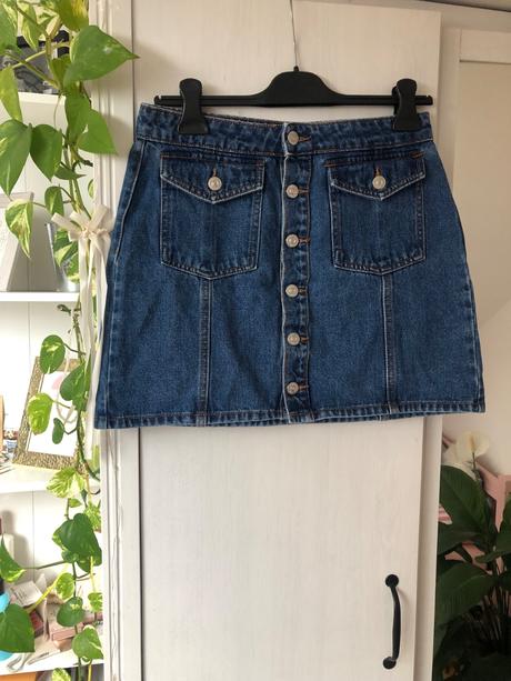 Rifľová sukňa/ džínsová sukňa modrá, h&m,m