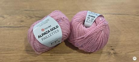 Yarnart alpaca gold paillettes - 9306 - ružová,